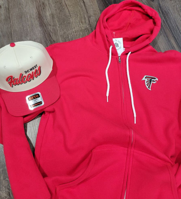 Falcon Patch - Red Zip-up Hoodie