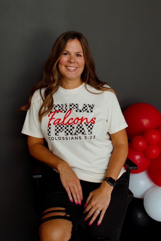 Falcons Checkered You Play Tee