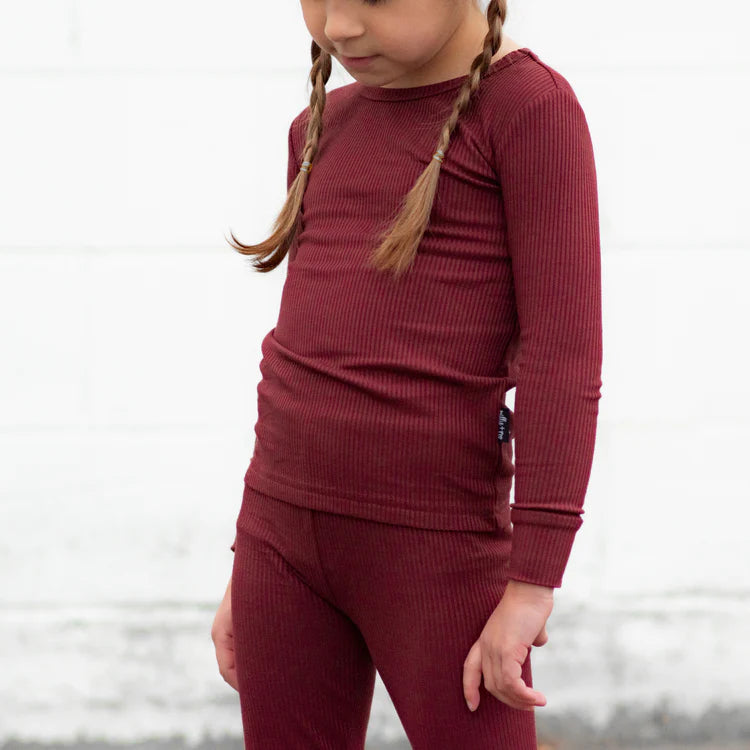 KIDS - Red Ribbed 2-piece sleepwear