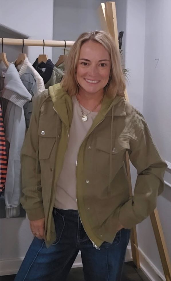 Olive Waffle Layered Jacket