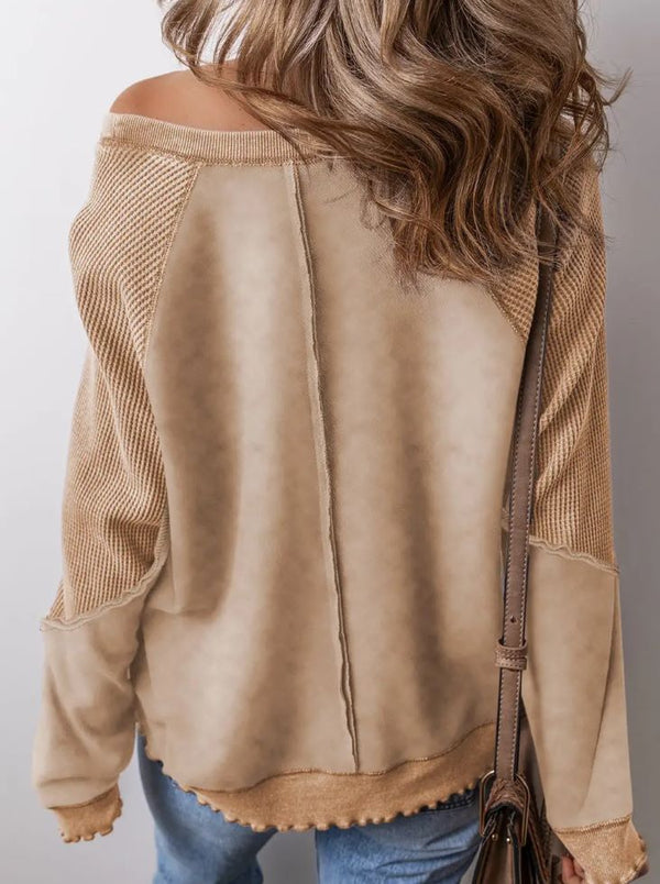 Oversized Waffle Knit Top