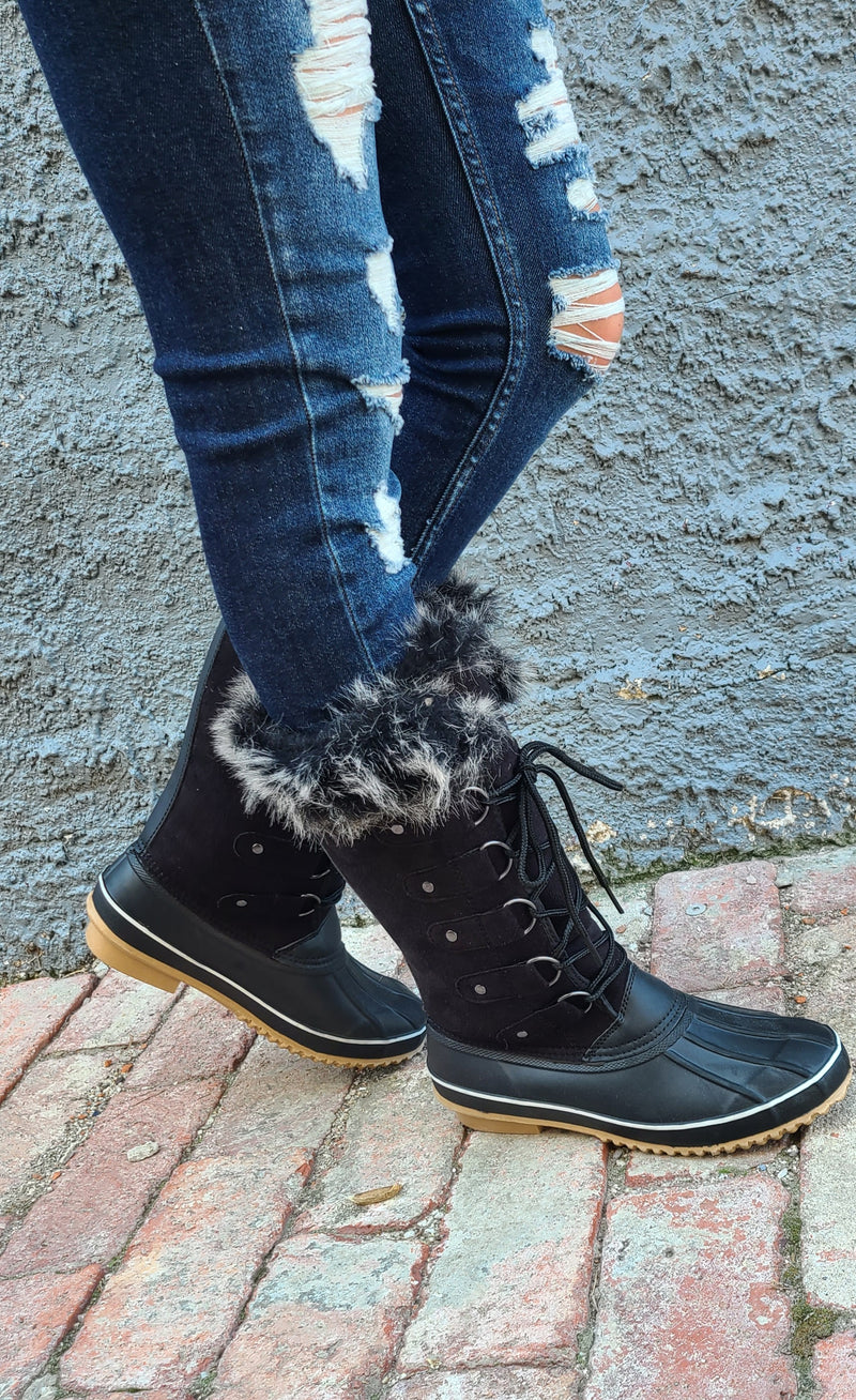 Black Boots with the Fur