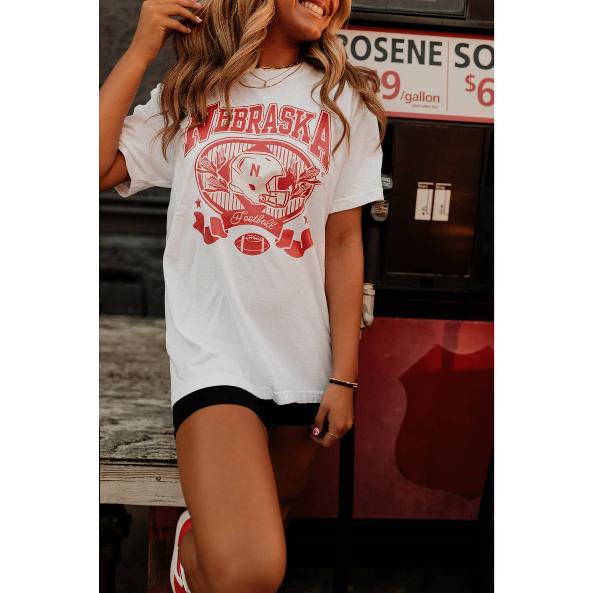Nebraska Helmet Ribbon Tee