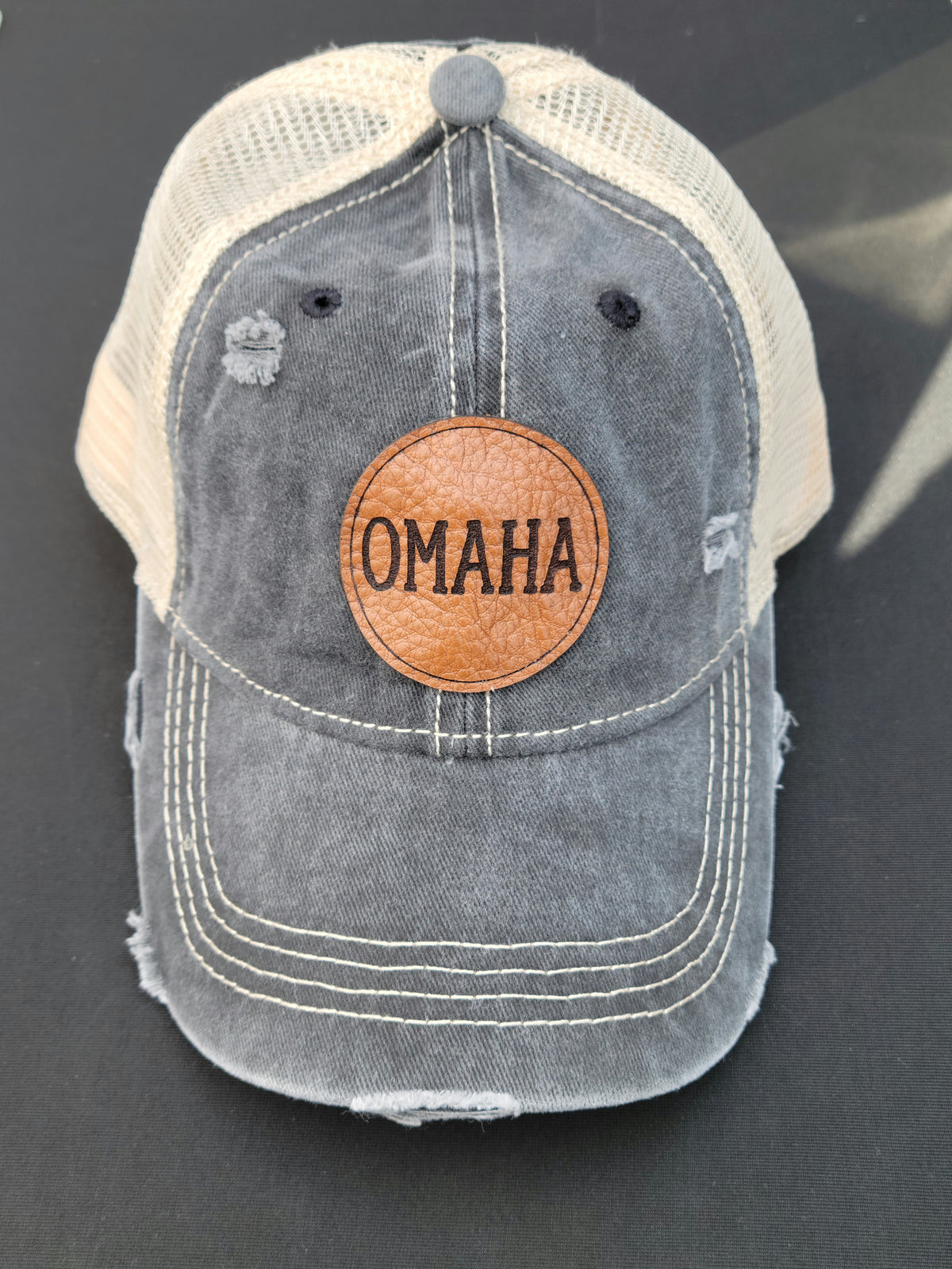 Omaha Leather Patch C.C. Hat