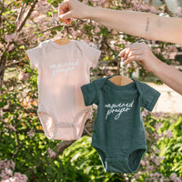 Answered Prayer Baby Bodysuit - Dusty Teal