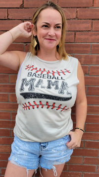 Baseball Mama Tank, Natural