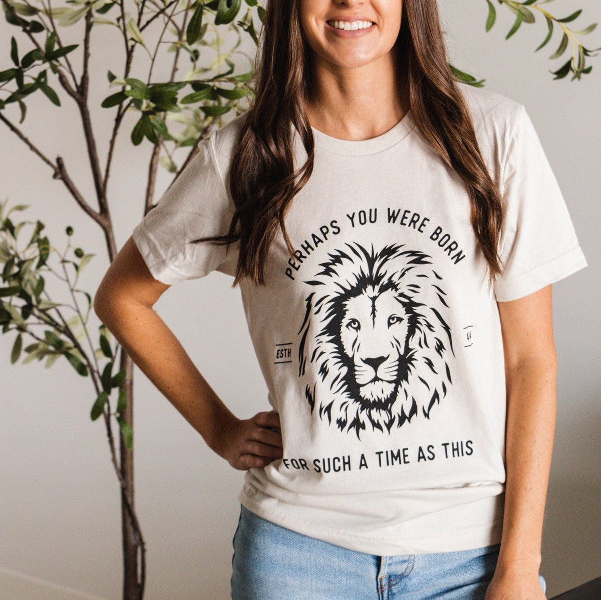 Esther Lion Tee - Stone