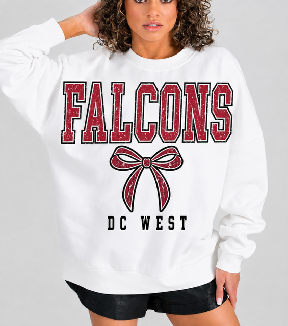 Falcons White Bow Sweatshirt