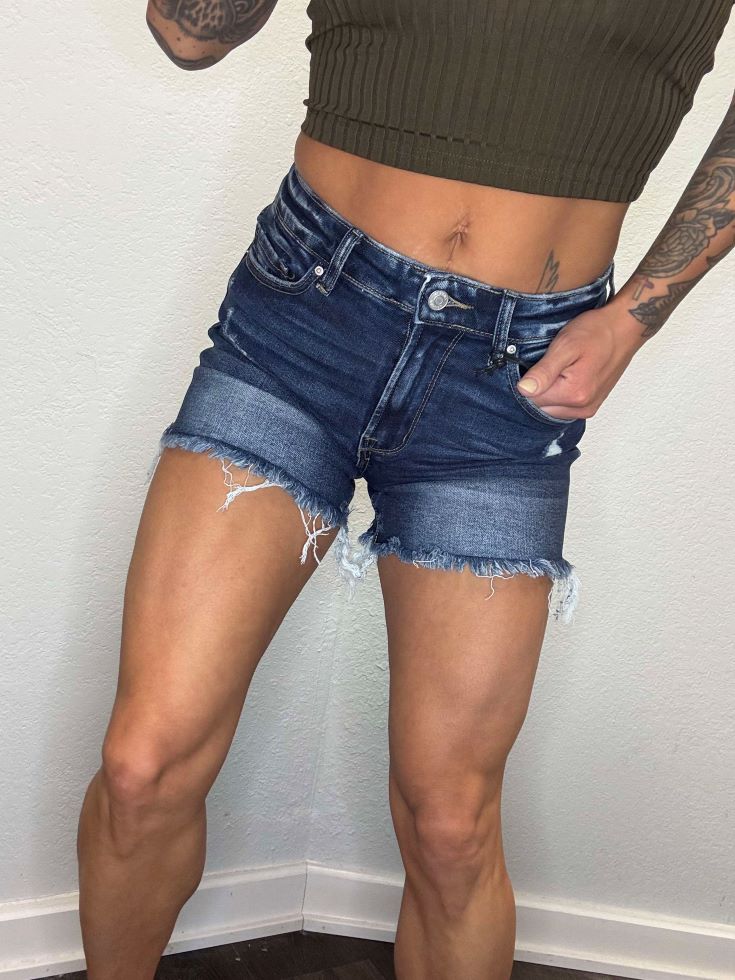 Feelin' Fine Frayed Hem Shorts