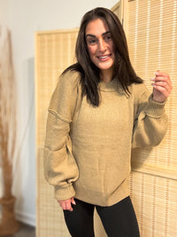 Oversized Knit Sweater, Mocha