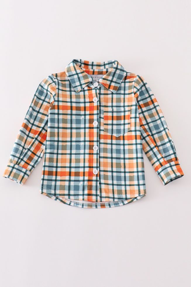 KIDS - Evergreen Plaid Button Down