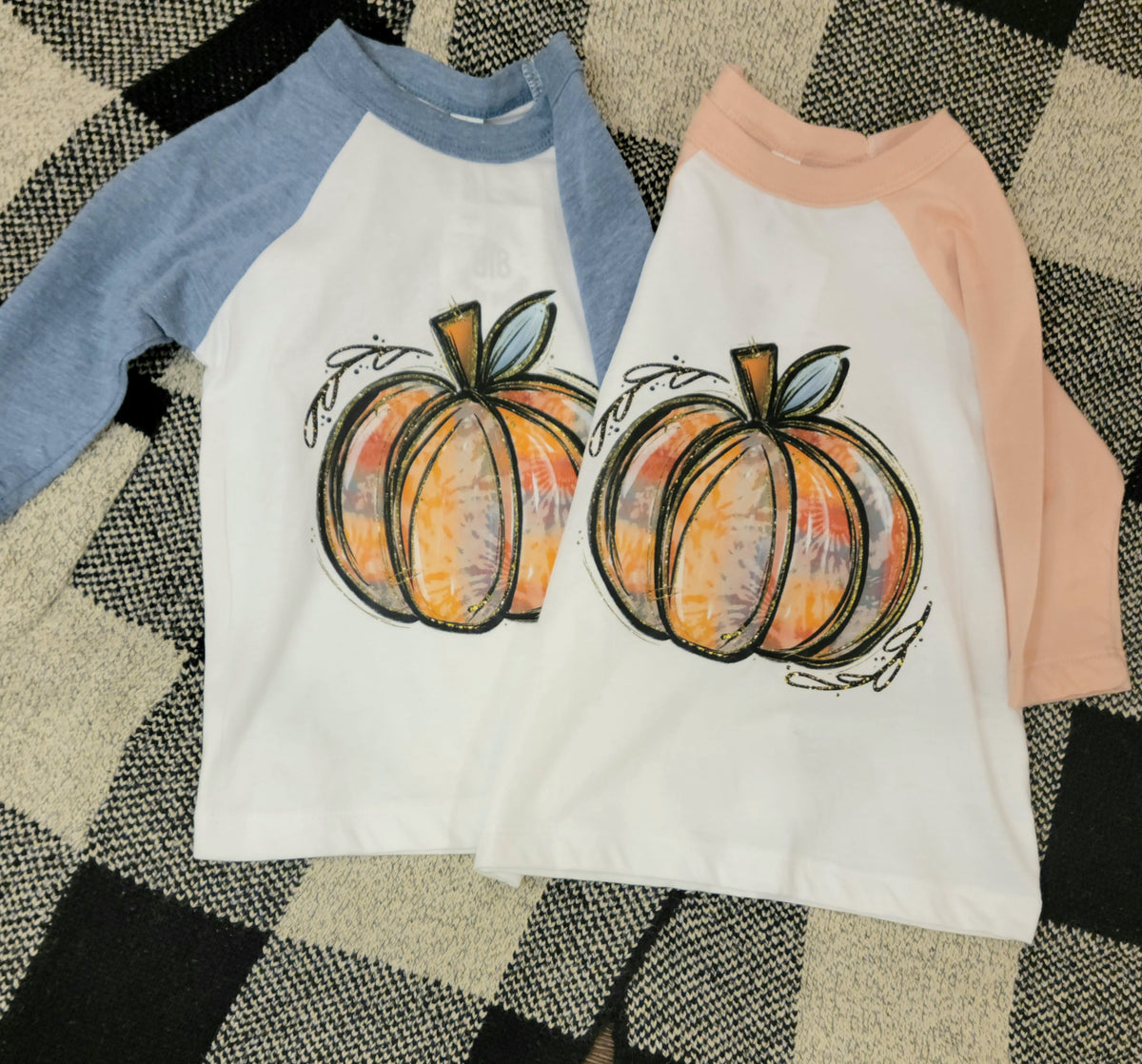 KIDS - Tie Dye Pumpkin Raglan
