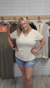 Kaylie's Khaki V-Neck