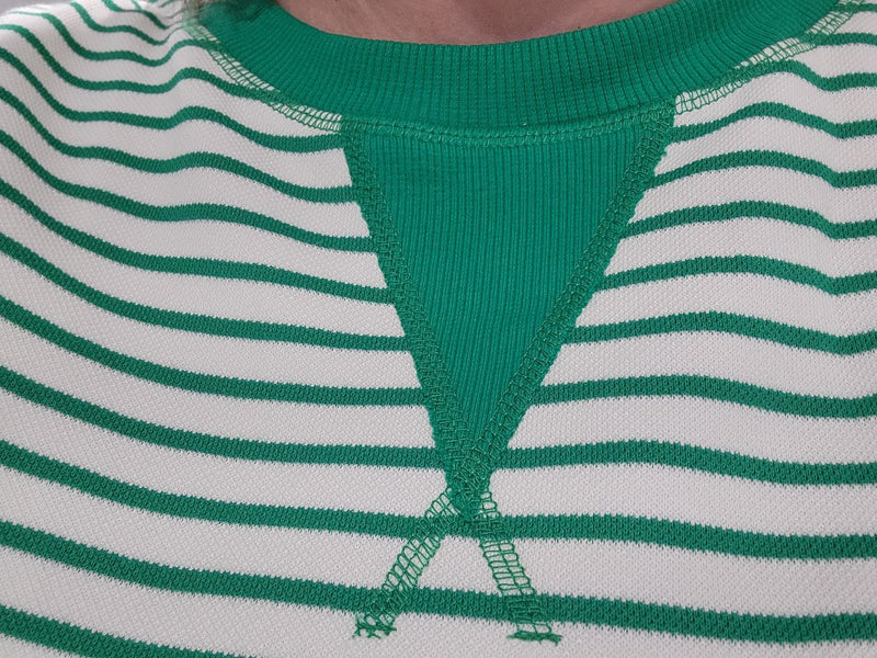Kelly Green Striped Pullover