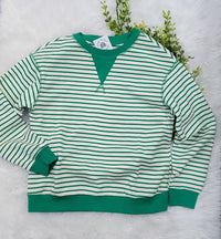 Kelly Green Striped Pullover
