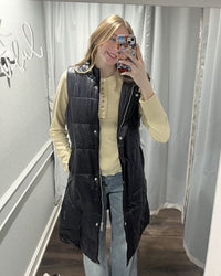 Lacey's Long Hooded Puffer Vest