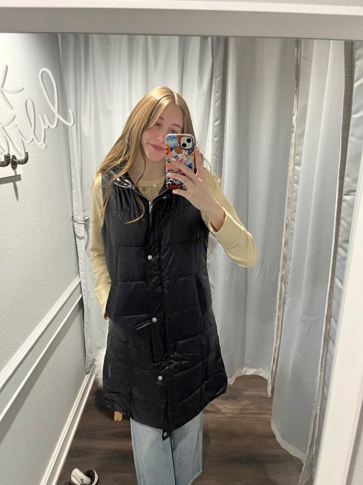 Lacey's Long Hooded Puffer Vest