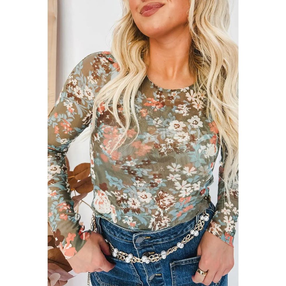 Maya's Floral Mesh Top