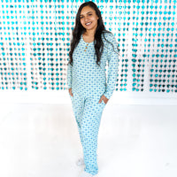 WOMEN'S PAJAMA SET- Blue Hearts