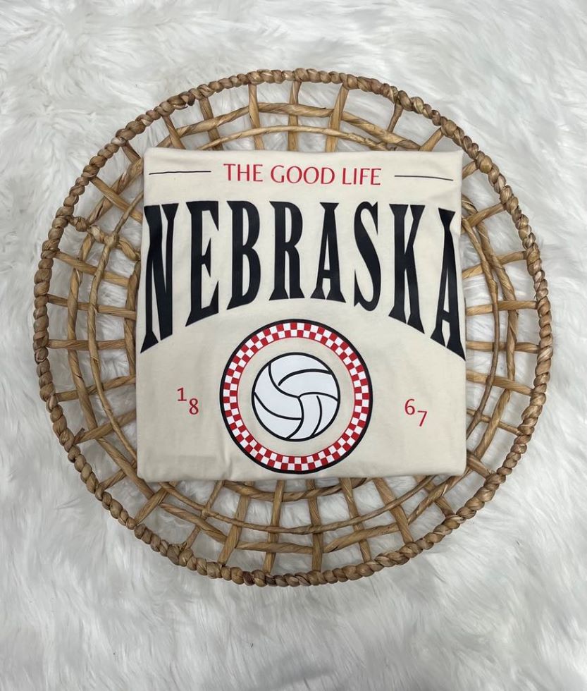 Nebraska-The Good Life, Volleyball Tee