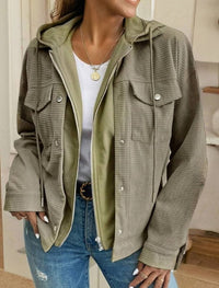 Olive Waffle Layered Jacket