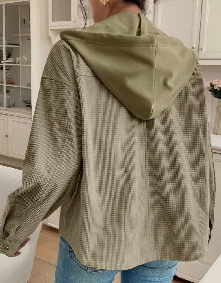 Olive Waffle Layered Jacket