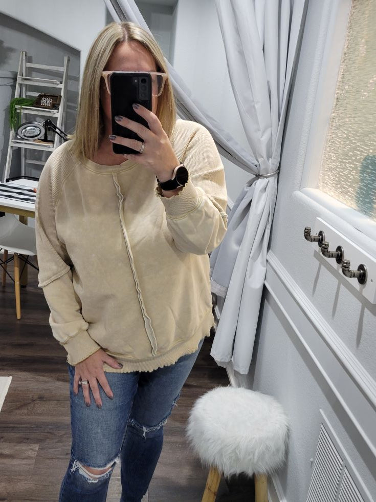 Oversized Waffle Knit Top