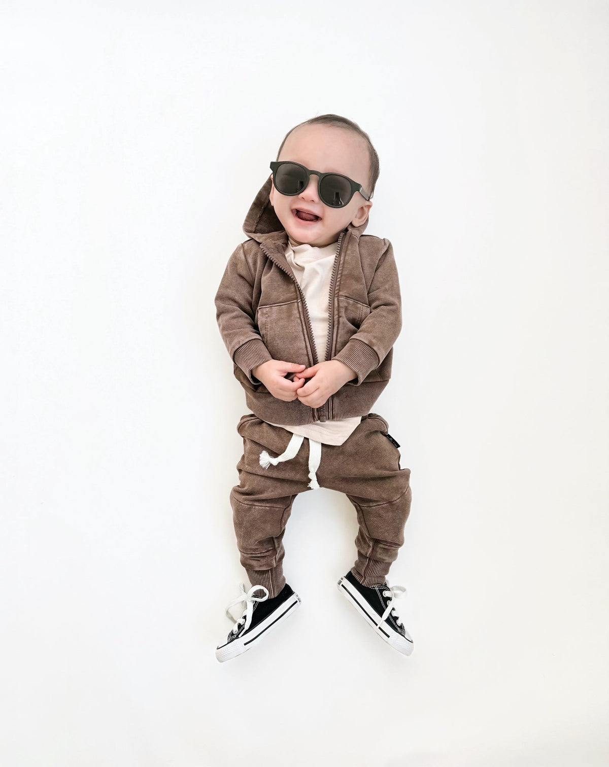 ZIP HOODIE- Bark Snow Wash