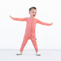 ZIP ROMPER - Red Rock Ribbed