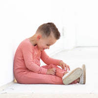 ZIP ROMPER - Red Rock Ribbed