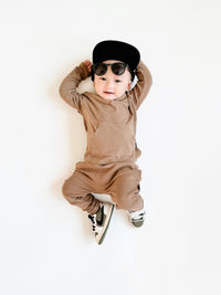 LONG SLEEVE HOODIE- Mocha