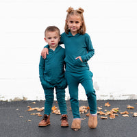 LONG SLEEVE HOODIE- Peacock