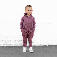 ZIP HOODIE- Oxblood Snow Wash