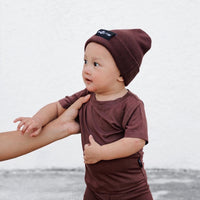 BAMBOO CUFF BEANIE- Black Cherry