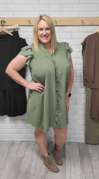 Rori's Ruffle Sleeve Dress, Olive