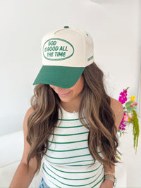 God is Good - Green Vintage Trucker Hat