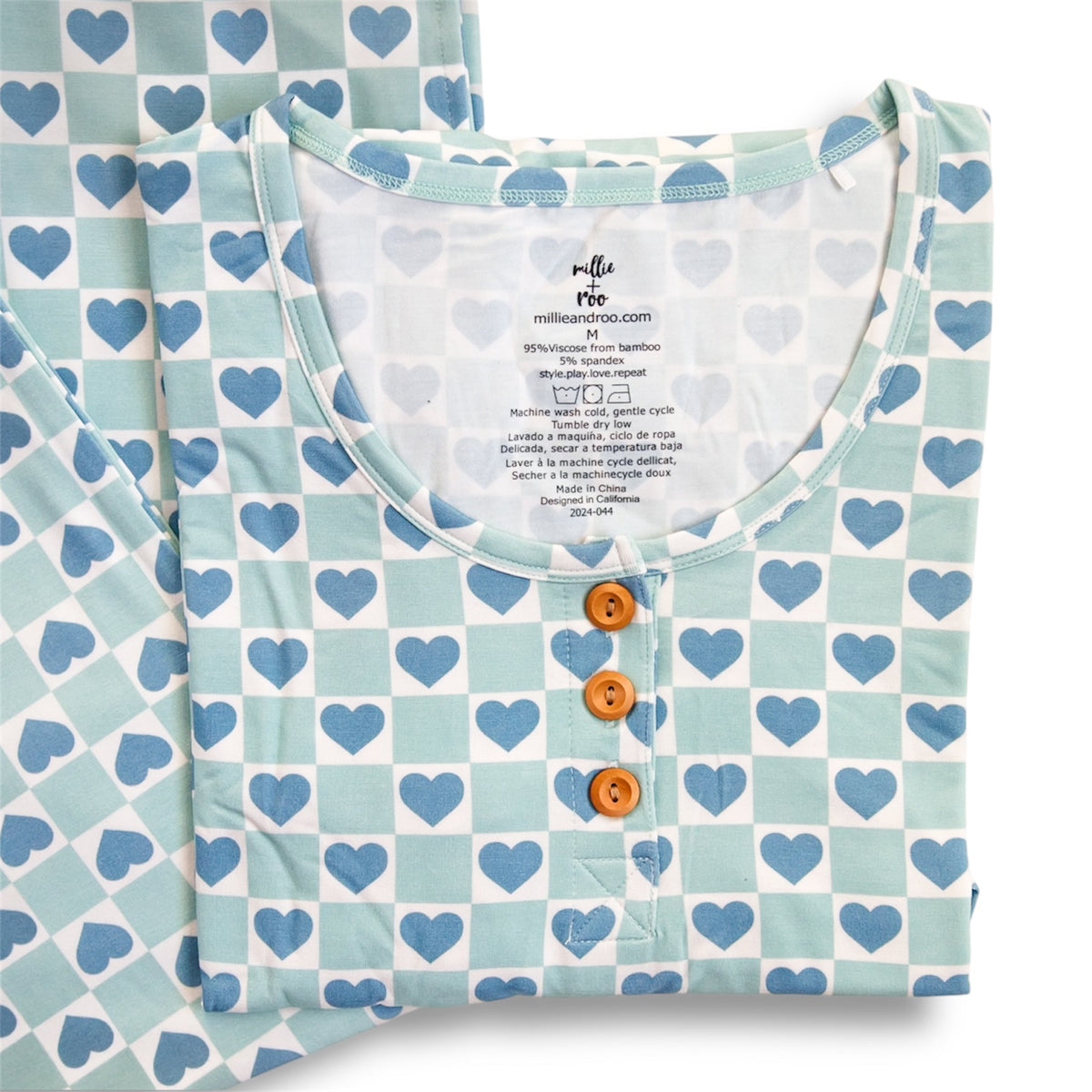 WOMEN'S PAJAMA SET- Blue Hearts