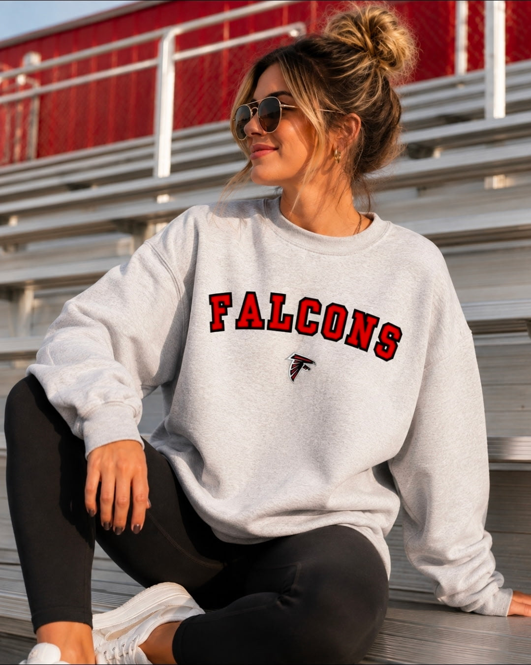 Falcons Ash Grey sweatshirt w/logo