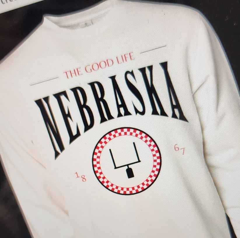 Beyond The Basics Fashion Boutique Nebraska The Good Life Volleyball Sweatshirt White Huskers Unl XL