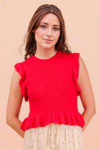 Ruffled Knit Top