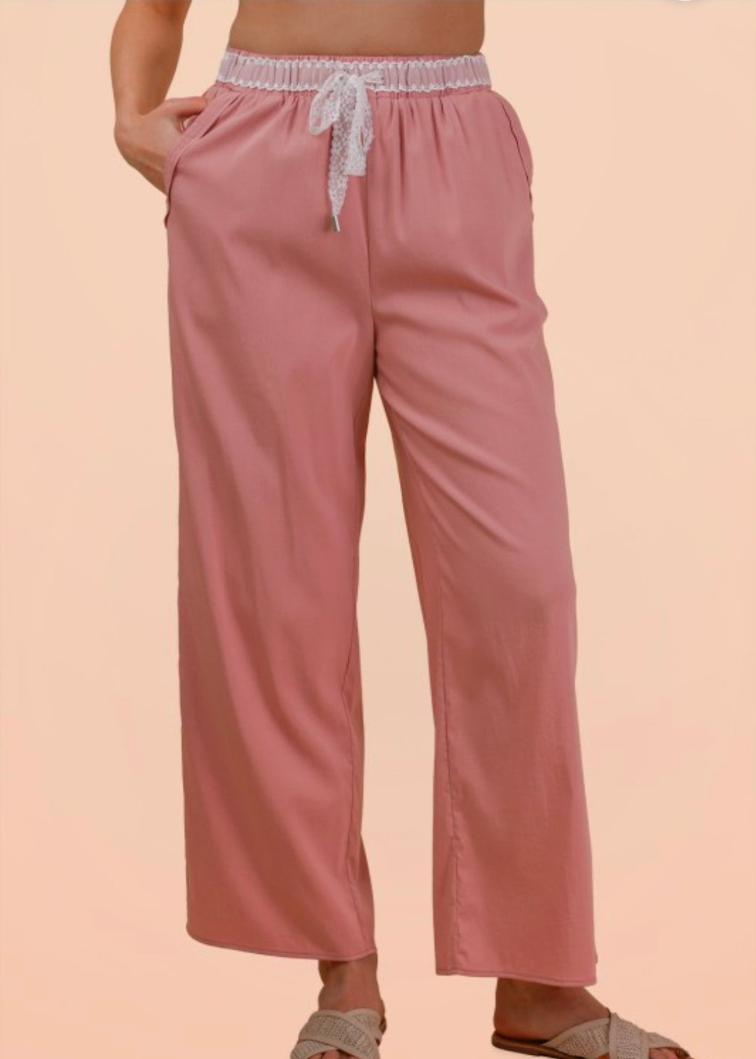 Lace Trim Comfy Pants