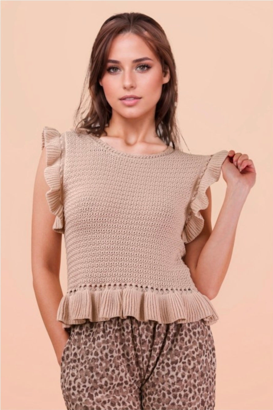 Ruffled Knit Top