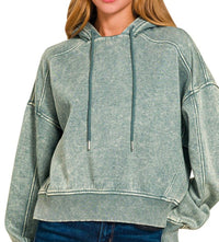 Acid Wash Fleece Hoodie