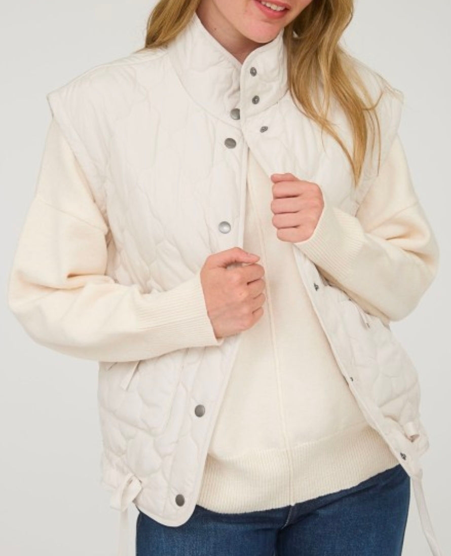 Tie Quilted Puffer Vest