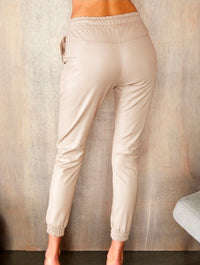 Beige Adjustable Joggers