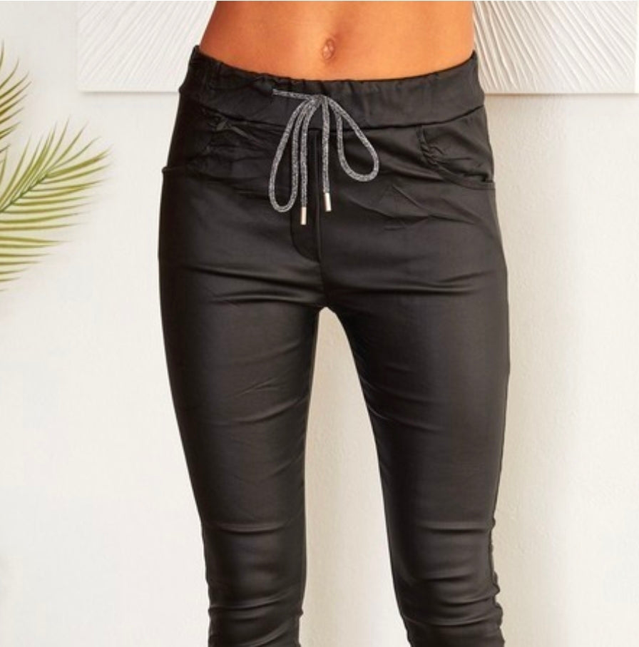 Drawstring Black Joggers