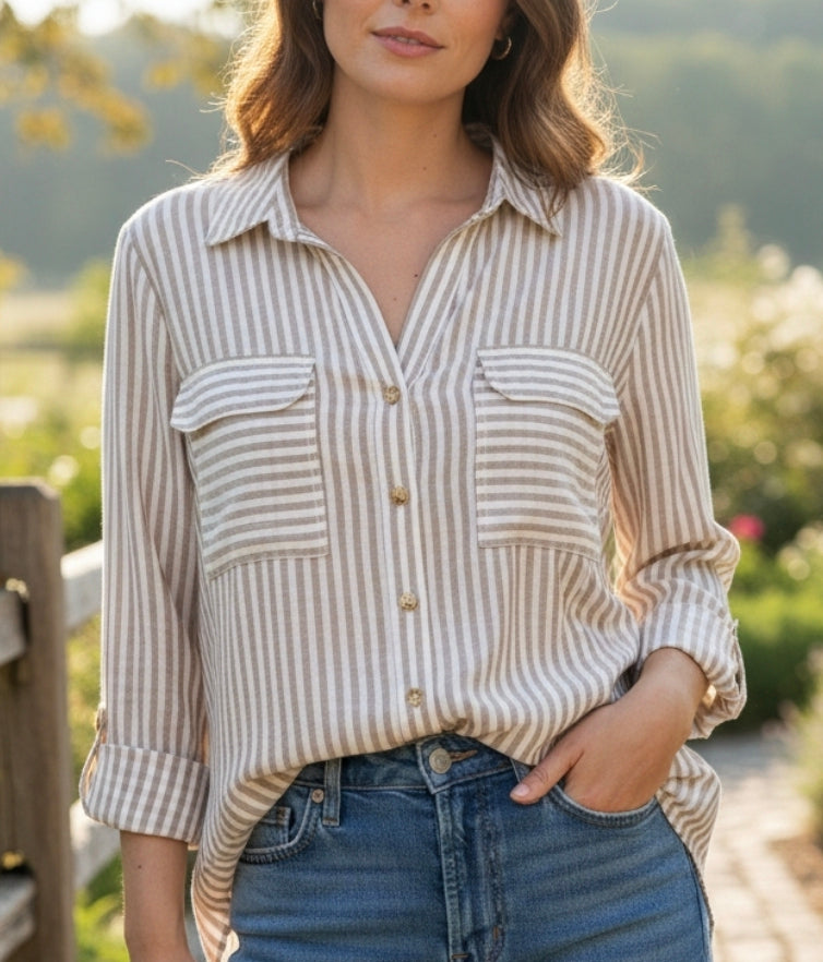 Sassy Striped Button Down
