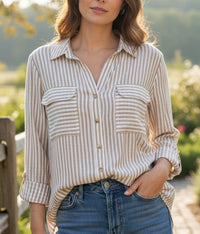 Sassy Striped Button Down