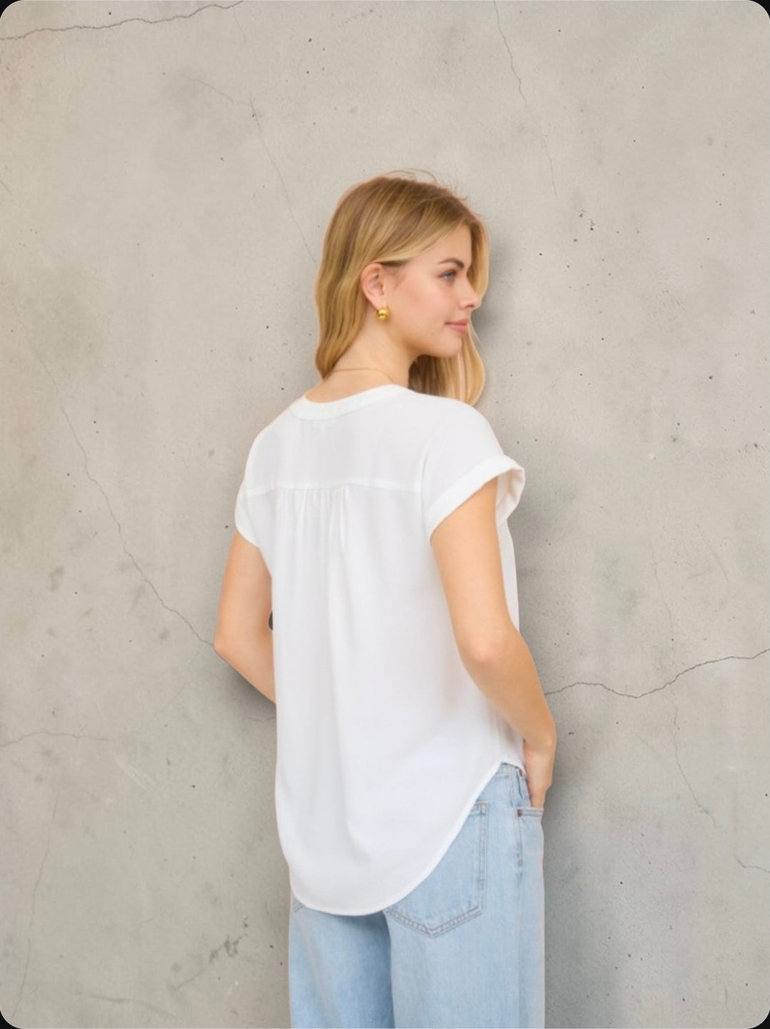 V-Neck Button Down
