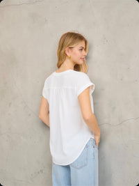 V-Neck Button Down